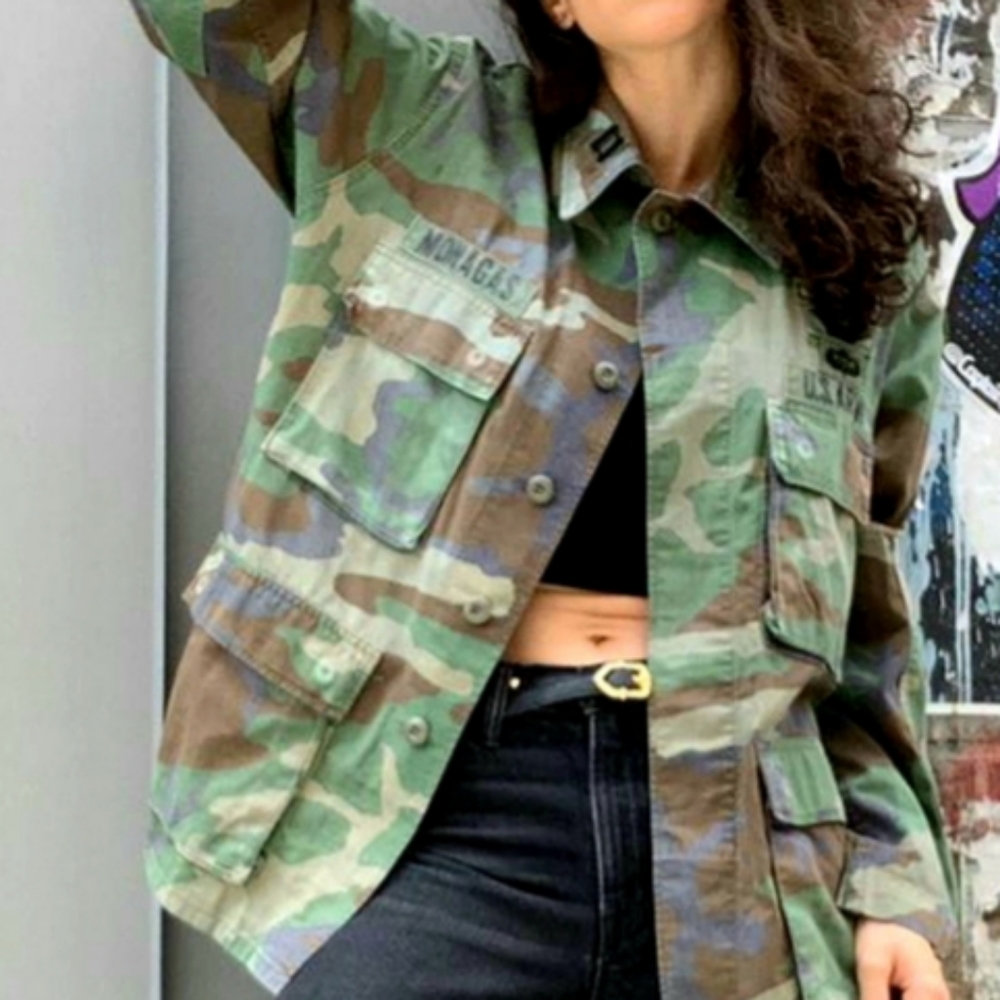 Vintage 80's Official Military Army Camo Jacket M